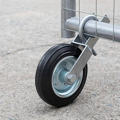 YONSIN 6 Gate Wheel Caster for Metal Swing Gate with 1-5/8 Thru 2 Gate Frames, Heavy Duty Gate Support Wheel for Chain Link Fence, Prevent Gate from Dragging, Silvery