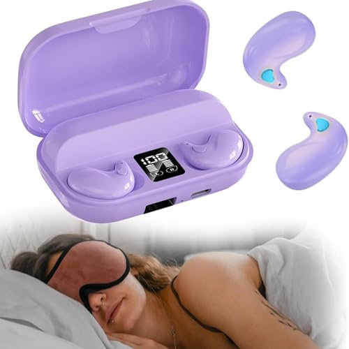 Xmenha Écouteurs de Sommeil Écouteurs Intra- Auriculaires Confortable en Anti Bruit avec Micro & Réduction du Bruit Léger à Porter Contrôle d'appuyer de Toucher
