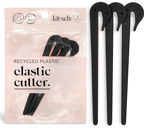 Kitsch Elastic Hair Tie Cutter Tool - Black, 3pc Set