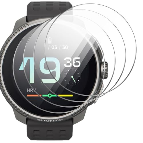 GIOPUEY Skärmskydd för SUUNTO RACE 49 mm, [4-pack] härdat glas skärmskyddsfilm, [Anti-bubbla] [slitstark] – genomskinlig