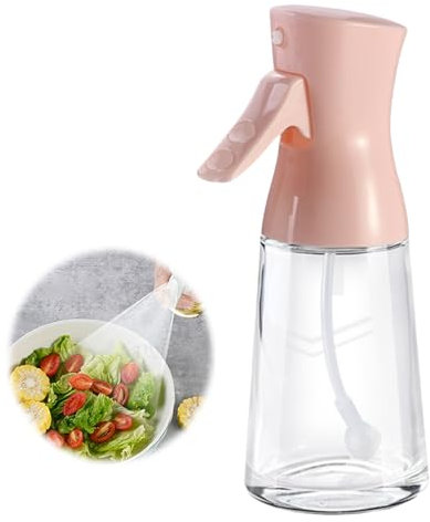 HSTWODE Pulvérisateur d'huile 4 couleurs, 180 ml, vaporisateur d'huile pour huile et vinaigre, vaporisateur d'huile pour la cuisson, huile pour la cuisson, la salade, le barbecue, rose