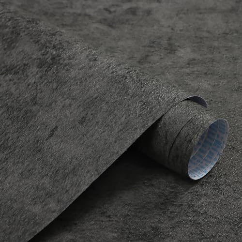 CiCiwind Peel and Stick Wallpaper Dark Grey Concrete Contact Paper 40cm×15m Self Adhesive Wallpaper Sticky Back Plastic Stick on Wallpaper Cement Effect Vinyl Wrap Thicken for Wall Table