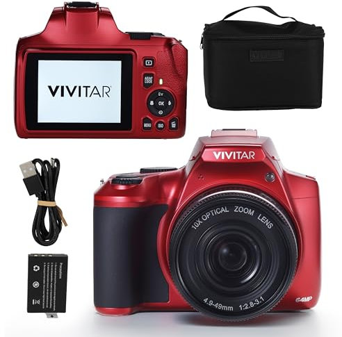 4K Digital Camera with 64 MP, 10x Optical Zoom, 3.0 LCD Display, LED Flash, Auto Focus, Macro Mode, 4K Video Recording, Memory Included, Photography and Vlog Camera