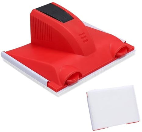 Paint Edger Tool Multifunctional Paint Trimmer Tool Paint Pad Applicator with Pad Nylon Bristles Edges Pad Painter for Ceilings and Walls (Red)