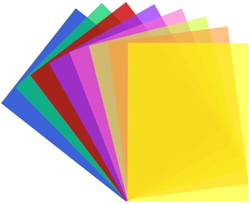 MIETONG 8PCS Dyslexia Overlays A4 Coloured Overlays for Dyslexia - Reading Ruler for Reading Aids Adults Children Dyslexia Coloured Overlays for ADHD Visual Stress Irlens Syndrome