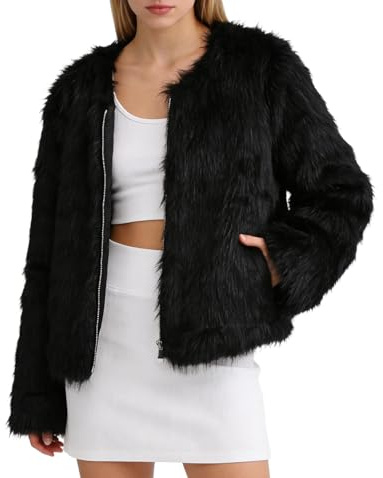Amazhiyu Cappotto di Pelliccia da Donna, Giacca di Pelliccia Pelliccia Giacca in Pelliccia Sintetica Mantel Giacca in Eco-pelliccia Giacca di Plüsch Cappotto in Pile a Manica Lunga Cappotto di