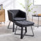 chairus Fauteuil de Salon avec Repose-Pied, Fauteuil Relax avec Pieds en Métal, Chaise Scandinave en Cuir PU pour Salon, Chambre, Noir