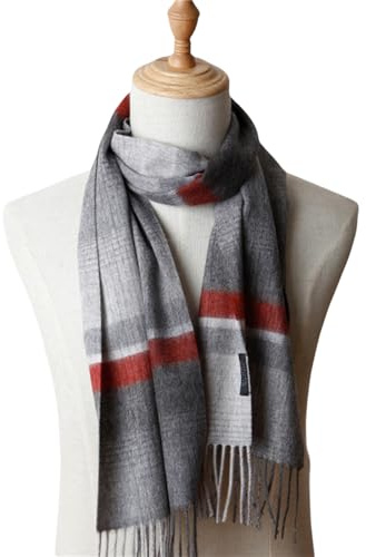 LMRJHAZ Halsdukens höst och vinter förtjockad och varma mäns rutiga randiga ullscarf 30 * 180 cm