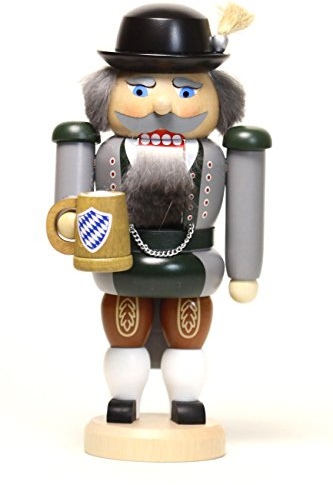 Nötknäpparen Bayer på Oktoberfesten, 20 cm hög, original Erzgebirge av Seiffener Volkskunst SV 11458