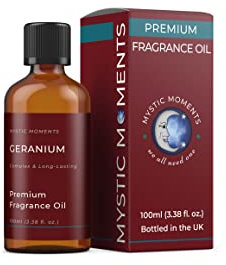 Mystic Moments | Geranium Fragrance Oil - 100ml - Perfect for Soaps, Candles, Bath Bombs, Oil Burners, Diffusers and Skin & Hair Care Items