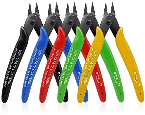 Kaimeilai Kleiner Seitenschneider, 5 Stück, 125mm, 170 Drahtschneider, Mini Seitenschneider, Elektronik Drahtschneider für Handwerk zu Reparatur Schneiden