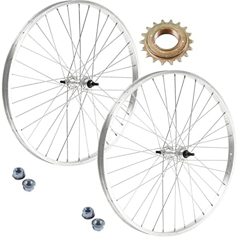 Par de ruedas/llanta delantera + trasera bicicleta 1 V 26 x 1 3/8 + piñón 18T para bicicleta de ciudad época holandesa