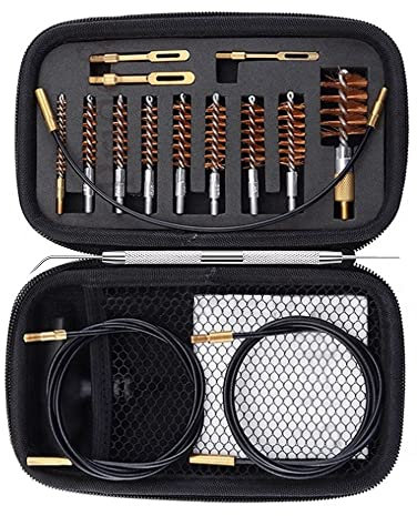 MOCNT 20Stk Waffenreinigungsset Waffenreinigung Reinigungsset Waffenpflege Mopp Bürste Zubehörteil für Gewehr Luftpistole Pistole Flinte .22/.357/.38/9mm/.40/.45/.12