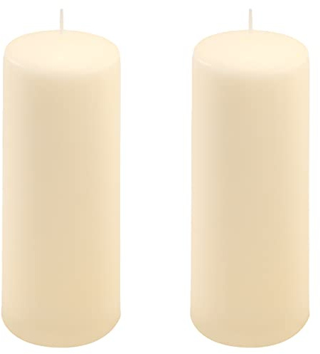 Stumpenkerze creme Höhe 20 cm Ø 7,5 cm lange Brenndauer Rund-Kerze Säulenkerzen Kerzen-Deko Tafelkerzen Weihnachts-Kerzen Hochzeit Xmas (2)