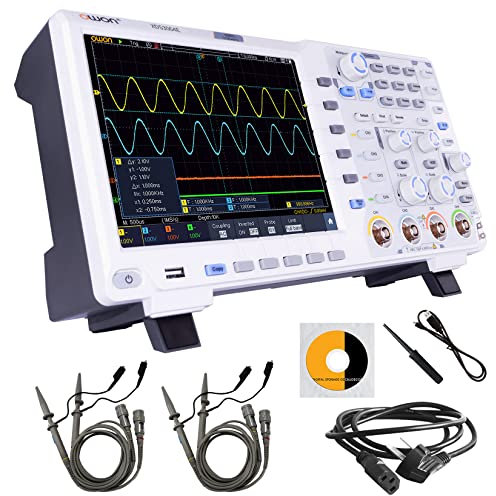 OWON Oscilloscope numérique XDS3064E 4 CH DSO - Oscilloscopes numériques de bureau à 4 canaux - Bande passante de 60 MHz - 1 GS/s - Oscilloscopes numériques HD pris en charge SCPI et LabVIEW