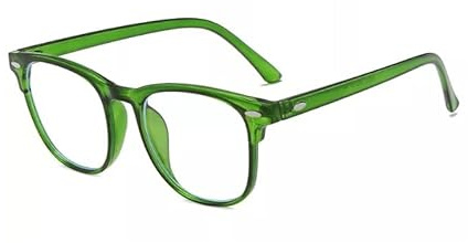 TECH-LINE-DIRECT FASHION ACCESSORIES Blue Light Blocking Glasses for Women and Men Vintage Retro Black Frame Clear Lens Geek Nerd Glasses (Green)