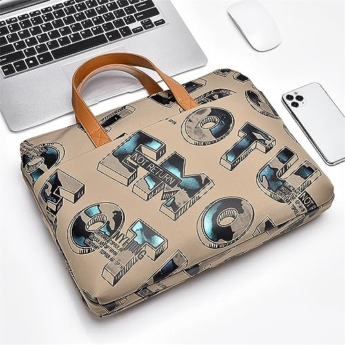 Surwin Sacoche pour Ordinateur 13.3/14.1/15.6 Pouces Housse pour Ordinateur Portable Mode Porte-Documents Sac de Transport imperméable Compartiment Multiples avec Poignée (15.6 Pouces,Brun)