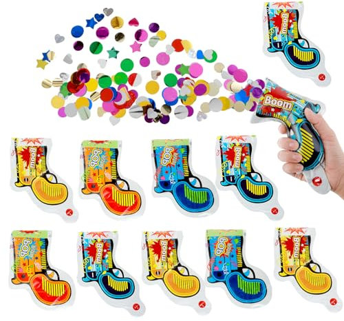 10 Stück Konfettikanone, Abeillo Aufblasbare Party Confetti Kanone, Handheld Party Popper, Konfettipistole für Hochzeit, Geburtstag, Ostern, Karneval, Partyzubehör, Dekoration