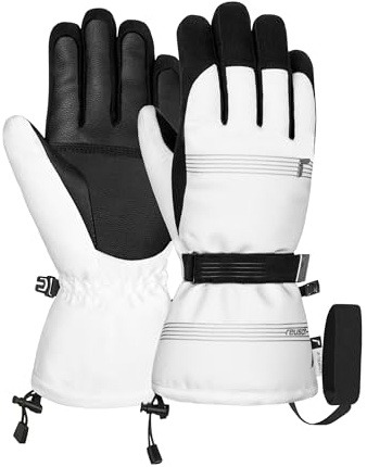 Reusch Cozy Down R-TEX® XT Gants d'hiver, Chauds, imperméables, Coupe-Vent et Respirants, Gants d'hiver, Gants de Neige, Gants de Ski pour Femme, Blanc/Noir, 7