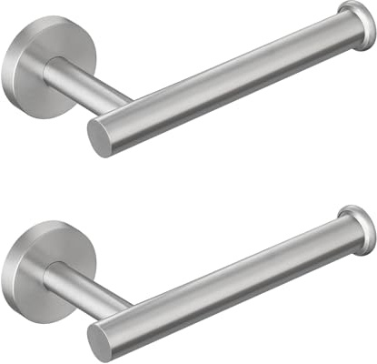 Porte-rouleau de papier toilette, montage mural à vis pour salle de bain, cuisine, buanderie, design moderne, peut contenir des rouleaux de papier toilette, en acier inoxydable nickel brossé 2 paquets