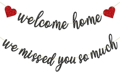 Calkkrer Banner di Benvenuto, Decorazione per Feste a Casa, Nero, L