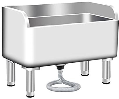 QUSYZD Freestanding Utility Sink,Slop Sinks,Commercial Floor Mop Sink, Stainless Steel Mop Service Basin Utility Tub Mop Bucket Laundry Room Slop Sink for Kitchen/Restaurant/Bu,Silver-45x41x60cm