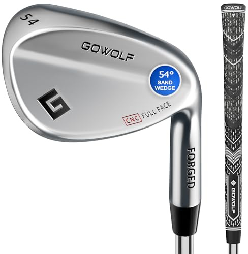 Gowolf 54 Degree Wedge Right Hand - Forged Golf Wedges Full Face for Men, Premium Gap Wedges Sand Wedge Lob Wedge Golf Club for Men, Great Golf Gifts - CNC Milled Face for More Spin (Chrome 54 Degree)