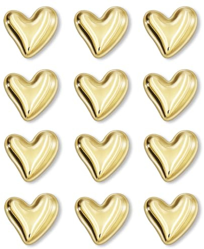 JYNXOR 12 Pezzi Calamite Frigorifero a Forma di Cuore, 3D Magneti Decorativi per Frigo, Lavagna e Ufficio, Piccoli Magneti di Design per Decorare la Cucina, Magnete per Frigorifero Natalizio e Regalo