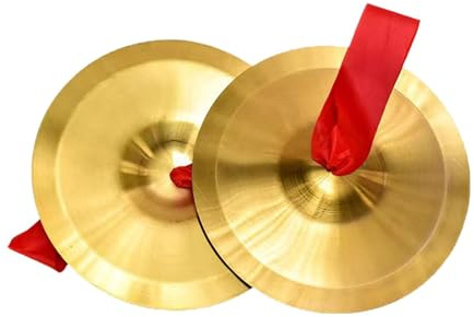 DEVNWIGMO Juego de 2 Mini Platillos de Mano, Instrumentos de Percusión Ideales para Fiestas Y Actuaciones. Platillos de Cobre, Herramientas Didácticas, 19cm