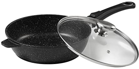 Pradel Excellence - 52391M - Sauteuse 24cm Façon Pierre en Fonte Aluminium, tous Feux dont Induction, Noir