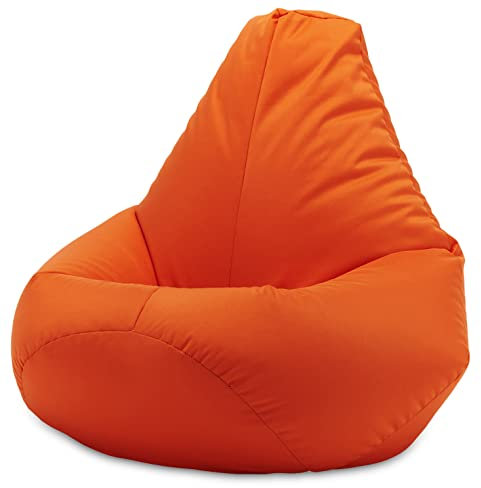 Beautiful Beanbags - Adult Highback Beanbag Chair, Water-Resistant - Orange