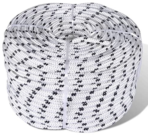 vidaXL Tauwerk Polyester 8mmx50m Flechtleine Bootsleine Festmacher Reepschnur