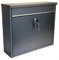 Buckingham Large Post Box Wall Mounted Lockable Outdoor Steel Mailbox Waterproof Black Letterbox Weather-Resistant for Home Office 36 cm