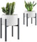 DeJivsin Adjustable Metal Plant Stand 21-35 cm - Indoor/Outdoor Flower Stand for Different Sized Pots, Heavy Duty Iron Construction