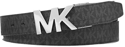 Michael Kors 4-in-1-Gürtelbox-Set mit wendbarem Logo, Schwarz/Silber, Einheitsgröße