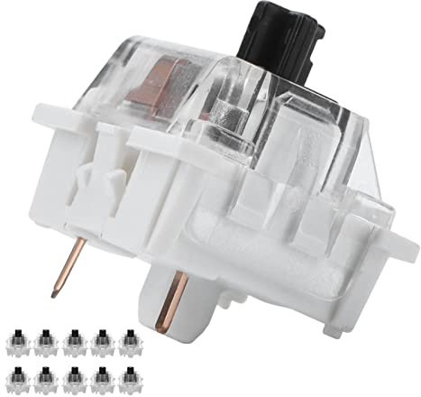 Bonbela 10 interruptores mecánicos para teclado, montaje en placa, interruptor negro, repuesto para Gateron Cherry MX, -