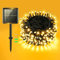 Gcstnn Solar Lichterkette Aussen, 12M 120LED Solarlichterkette Außen IP65 Wetterfest 8 Modi Solar Lichter für Hof, Garten, Terrasse, Balkon, Weihnachtsbaum, Innen/Außen Dekorationen(Warmweiß)