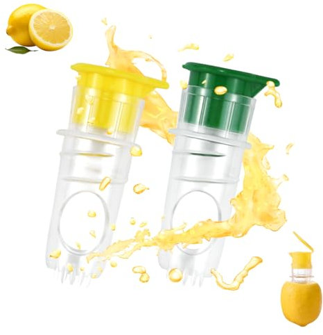 2 Pezzi Spremiagrumi Manuale Portatile Kit, Manuale di Plastica Lemon Juicer, Spruzzatore per Limone e Lime, Spremiagrumi per Di Casa, per Limoni, Arance e Altri Tipi di Agrumi