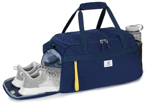 SKYSPER 35L sportväska med fack för skor och luftfuktighet, Blå, 35 litros, sporter | För kvinnor och män, resor, träning, gymväska, slitstarkt material