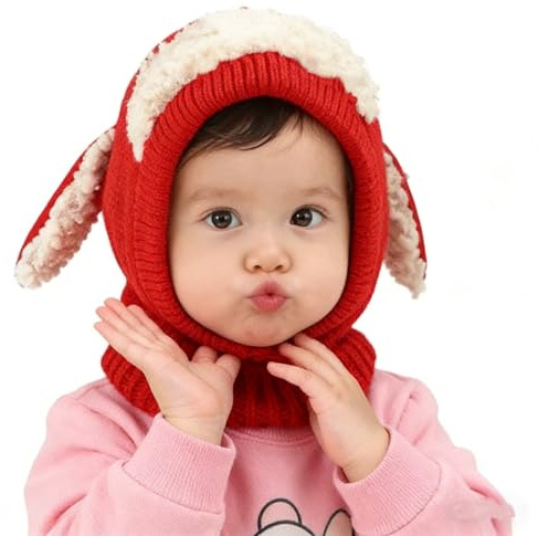 Jecdfs Cappello Invernale per Bambini con Scaldacollo, Cappello Tricotato con Fodera in Fleece, Accessori Caldi per Bambini da 2 a 7 Anni, Perfetti per Le Avventure Invernali