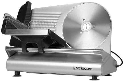 Mediawave Store - Affettatrice Elettrica da Casa Erice 150W Lama Professionale da 22cm in Acciaio Inox, Spessore di Taglio Regolabile - Uso Domestico Ideale per Prosciutti, Salumi, Formaggi e Alimenti