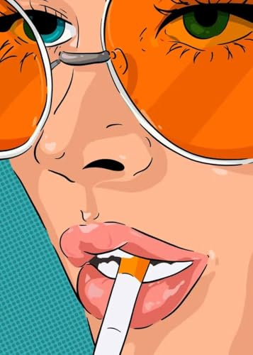 SGFGAD FHYWQ Roy Lichtenstein Estética Imagen de arte mural《Fashion Girl》por Roy Lichtenstein Cartel de dibujos animados Pintura de lienzo para decoración del hogar 30x40cm sin marco