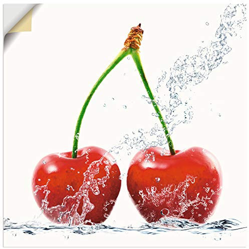 ARTland Wanddeko Wandtattoo selbstklebende Vinylfolie 70x70 cm Lebensmittel Obst Kirsche Wasser Früchte Modern T5SO