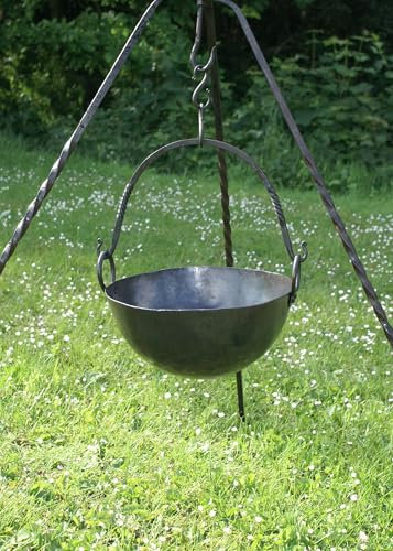 Ulfberth Runder Lagertopf aus Stahl - Gulaschkessel Mittelalter Lagerleben - 7,5 Liter