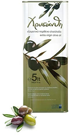 Chrisanthi | Aceite de oliva virgen extra de primera calidad de Creta | Prensado en frío | Bote de 5 litros