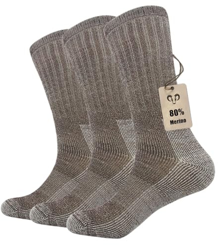 Vihir 3 Pares Calcetines de Lana Grueso para Senderismo, esquí al Aire Libre Hombre Mujer Caballero de Invierno 37-42, 41-46