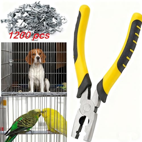 MUYIRTED 1200 pinze e pinze per gabbia metallica per animali domestici, gatti, cani, conigli, bestiame, pecora, recinto