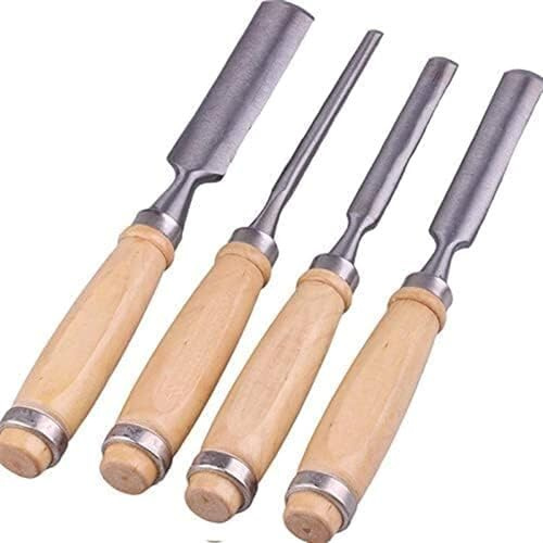 ABSJDFD Carpintero de Acero al Carbono para tallar gubia más Firme, cincel para Madera, Herramientas de carpintería, Juego de cinceles para Madera, Paquete de 4