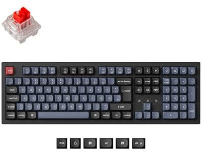 Keychron K10 Pro QMK/VIA Kabellose Mechanische Tastatur,108 Keys DE-ISO Layout Programmierbare Tastatur,Bluetooth/USB-C,RGB,Hot-Swap,Tastenkappen PBT Für Windows Mac (Roter Schalter)