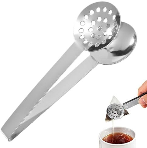 Stainless Steel Tea Bag Strainer Clip -Tea Bag Squeezer Tongs - Tea Bag Spoon Holder Tongs | Thicken Lemon and Tea Clip Gripping Ice Sugar Cubes Tea Squeezer